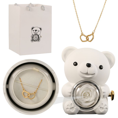 Eternal Love - bear and engraved necklace set